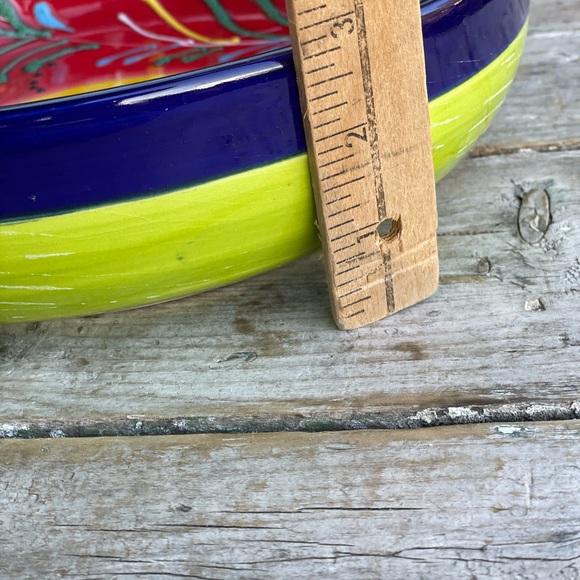Ceramicas large colorful serving bowl handpainted Spain Cinco de Mayo chips dip - Picture 3 of 9